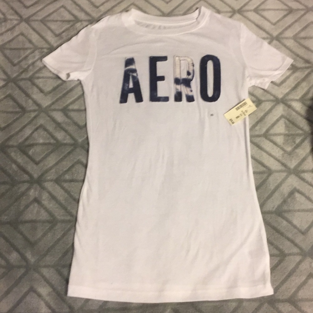 A white and blue Aeropostale shirt